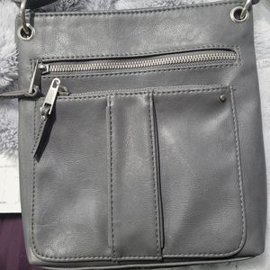 Gray cross body bag